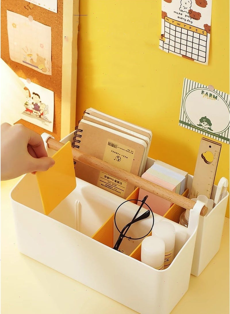 Yoawllty Desk Organizer, Desktop Stationery Organizer, Desktop Pen Pencil Card Holder, Desk Organization with 8 Compartments for School, Home, Office - Image 5